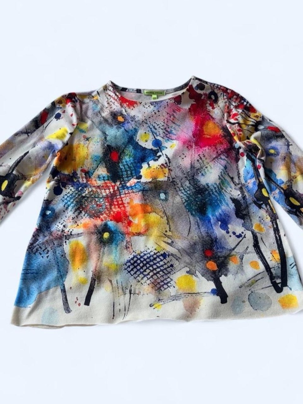 Trisha Tyler Abstract Watercolor Top PS